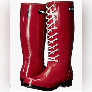 ROMA Sadie Robertson Lace up Red Rainboots